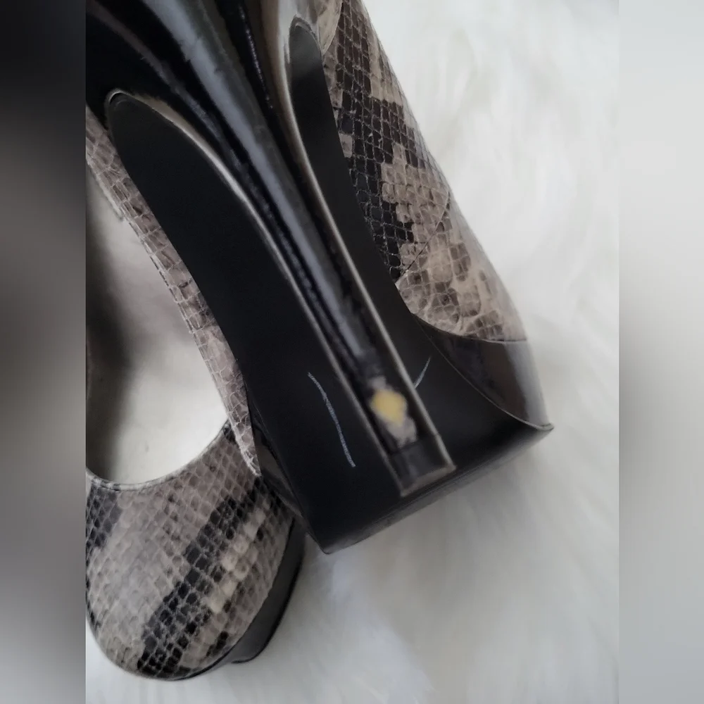 Guess Gwynn Snake Print Platform Heels